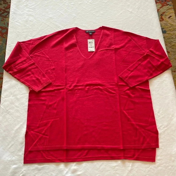 I.N.C. International concepts women’s‎ Core sweater V neck Red sweater 1X NWT - Picture 1 of 3